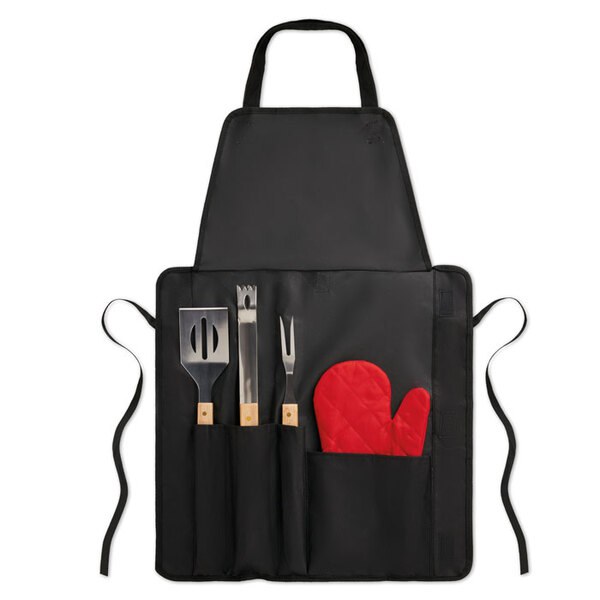DONAU EAST BBQ Ultimate BBQ Apron Set with Tools and Glove - GiftRetail KC6388
