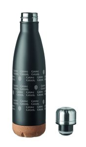 ASPEN CORK Double Wall Stainless Steel Cork Base Bottle 500ml - GiftRetail MO6313