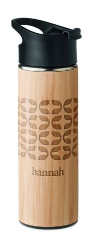 NANDA Eco-Friendly Bamboo Insulated Flask 450ml Leak-Proof