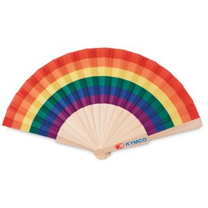 BOWFAN Eventail  en bois arc-en-ciel