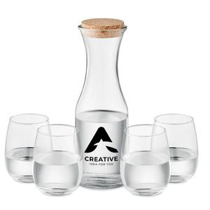 PICCADILLY Eco-Friendly Recycled Glass Carafe and Glasses Set