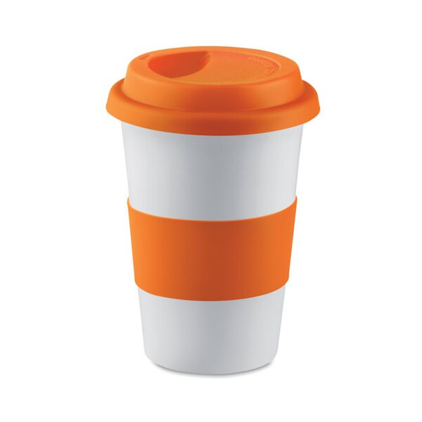 Elegant Ceramic Mug with Silicone Lid - 400ml - GiftRetail MO7683