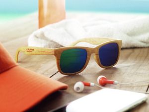 WOODIE zonnebril houten look