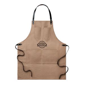 CHEF Canvasschort met leren details - GiftRetail MO9237