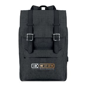 RIGA 600D Polyester Laptop Backpack with USB Port