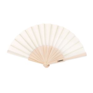 FANNY WOOD Elegante Houten Handwaaier met Polyester Stof