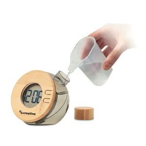 DROPPY LUX Horloge à eau LCD en bambou