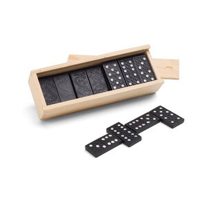 Domino spel in houten doos met deksel - Egotier 98004
