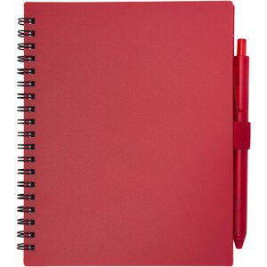 Ensemble carnet à couverture souple en plastique recyclé et stylo bille (encre bleue) Niove - EgotierPro 106298