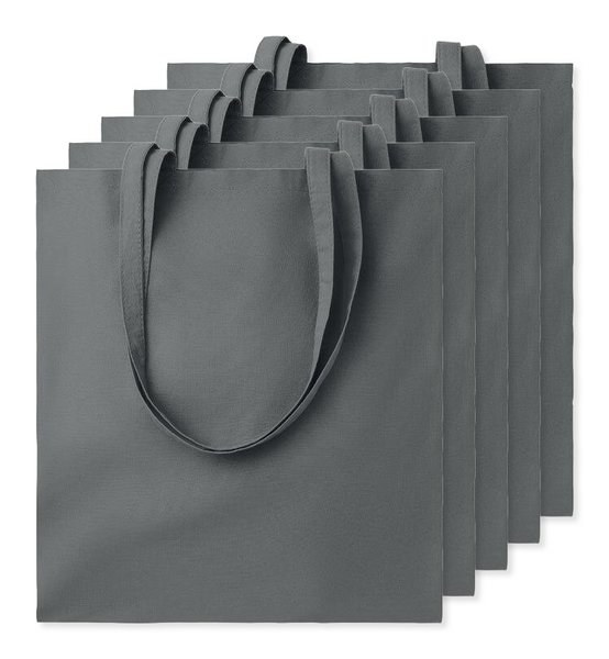 Pak van 5 GiftRetail MO9268 - COTTONEL COLOUR + Katoenen boodschappentas