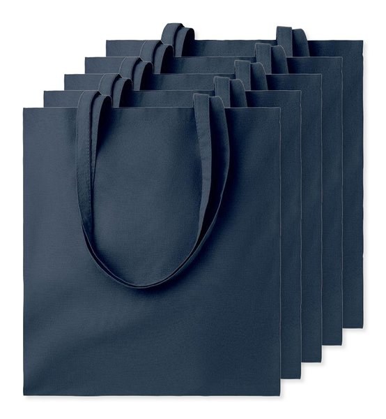 Pak van 5 GiftRetail MO9268 - COTTONEL COLOUR + Katoenen boodschappentas