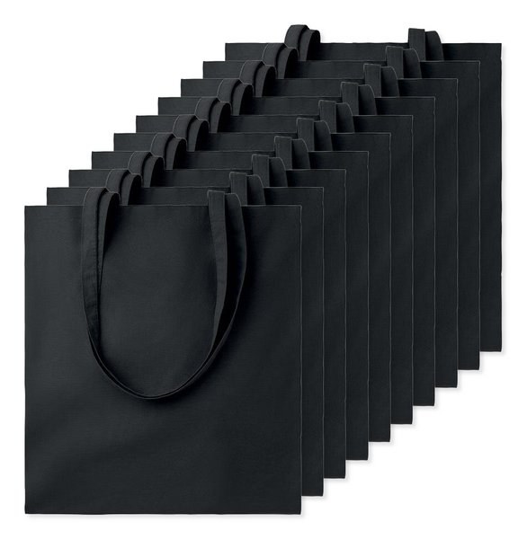 Pak van 10 GiftRetail MO9268 - COTTONEL COLOUR + Katoenen boodschappentas