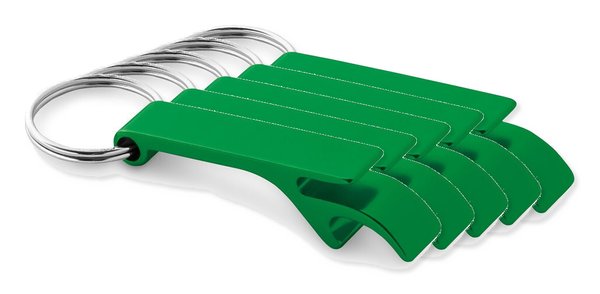 Pack de 5 Egotier 93151 - Porte-clés en aluminium avec ouvre-capsules