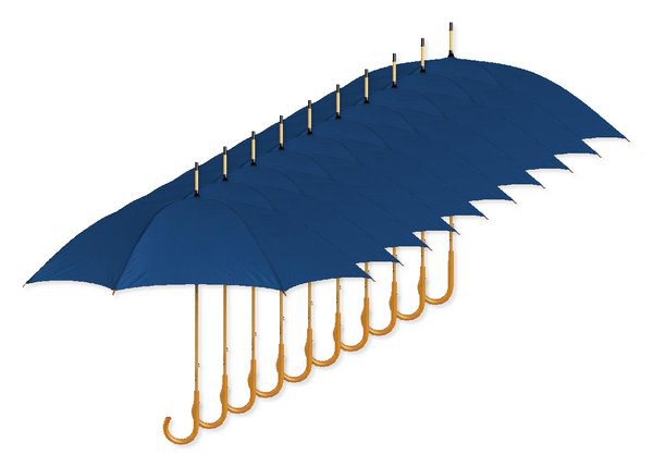 Pack of 10 GiftRetail KC5132 - CALA Elegant Wooden Handle Windproof Umbrella