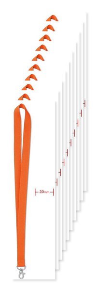 Pak van 10 GiftRetail MO9058 - SIMPLE LANY sleutelkoord 20 mm