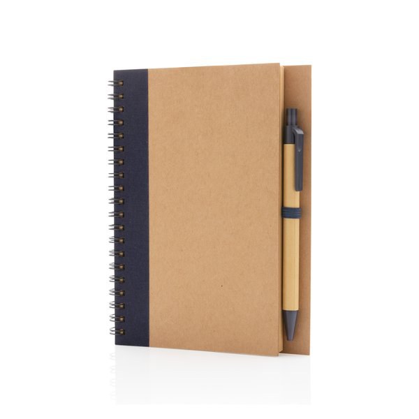 XD Collection P774.26 - Kraft spiraal notitieboekje met pen