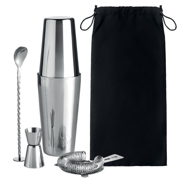 BOSTON Complete Cocktailset met Shaker en Zeef - GiftRetail MO6224
