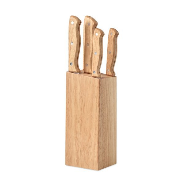 GOURMET Set de 5 couteaux dans socle - GiftRetail MO6308