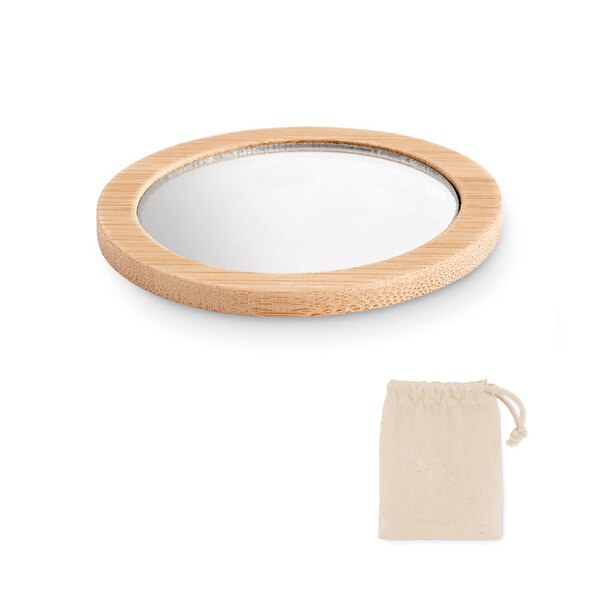 MALAY Miroir de poche en bambou - GiftRetail MO6406