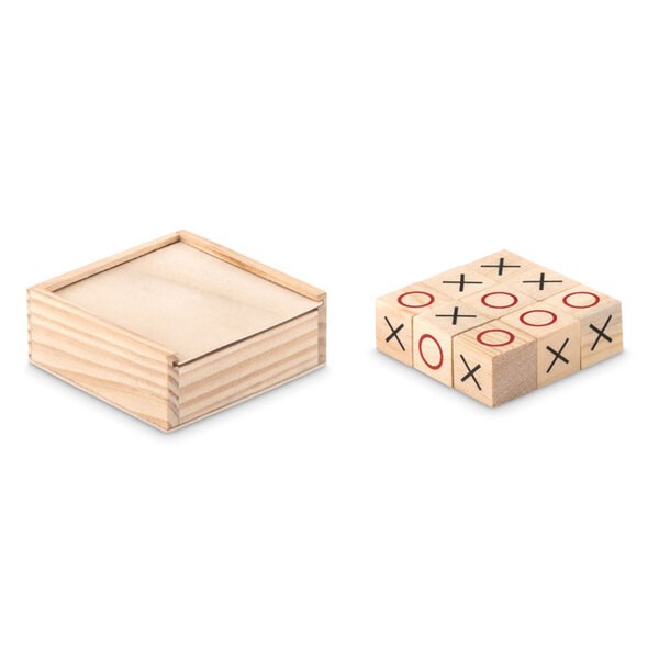 TIC TAC TOE Houten boter, kaas en eierenspel - GiftRetail MO9493