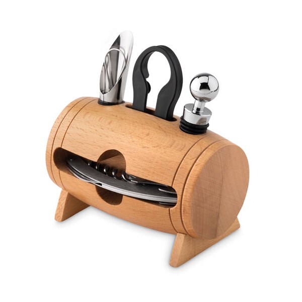 BOTA 4 accessoires à vin en tonneau - GiftRetail MO9523