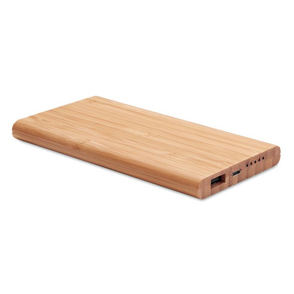 ARENA Powerbank/chargeur en bambou - GiftRetail MO9662