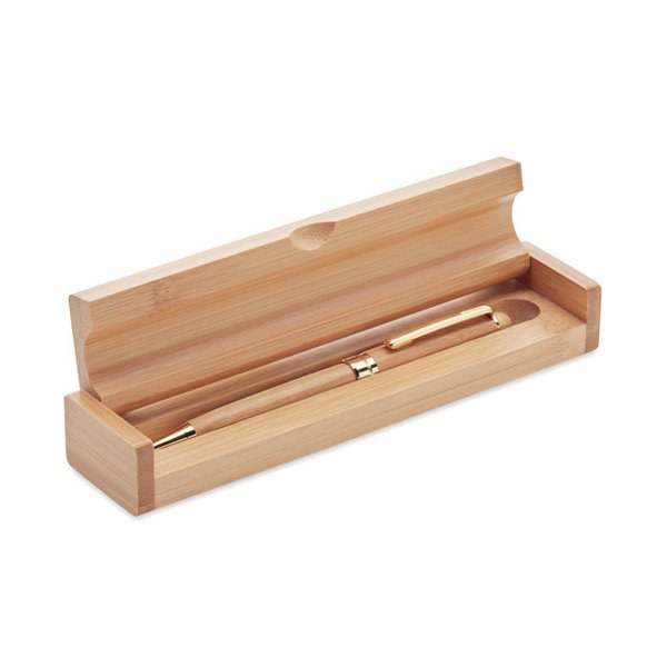 ETNA Bamboe balpen in bamboe doosje - GiftRetail MO9912