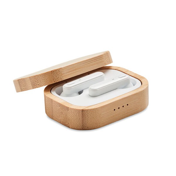 JAZZ BAMBOO Écouteurs TWS  étui en bambou - GiftRetail MO6780