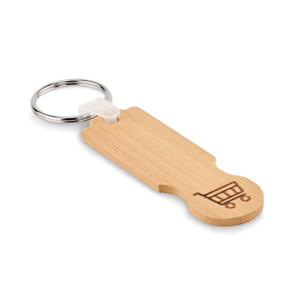 COMPRAS Bamboe winkelwagenmuntje - GiftRetail MO6797