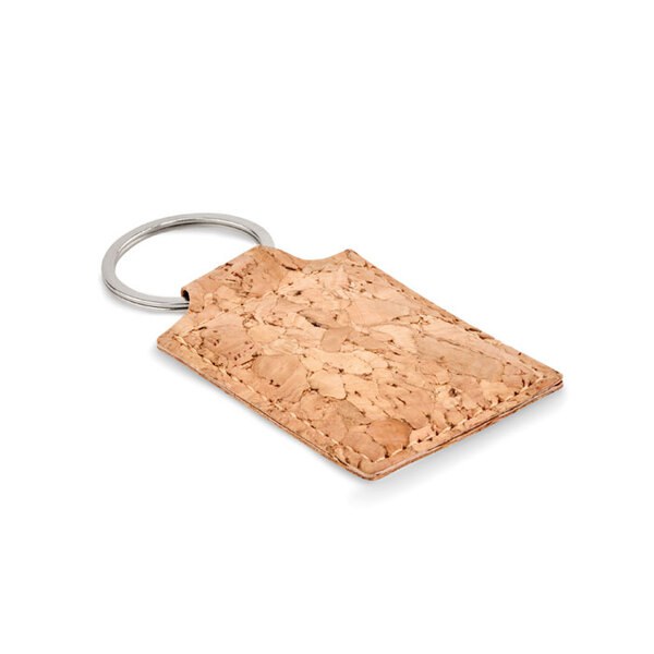 CONCON Sleutelhanger rechthoek kurk - GiftRetail MO6878
