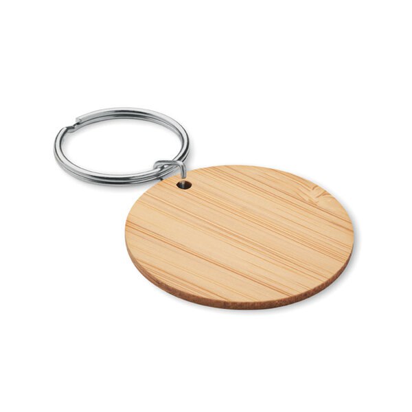 ROUNDBOO Ronde bamboe sleutelhanger - GiftRetail MO6977