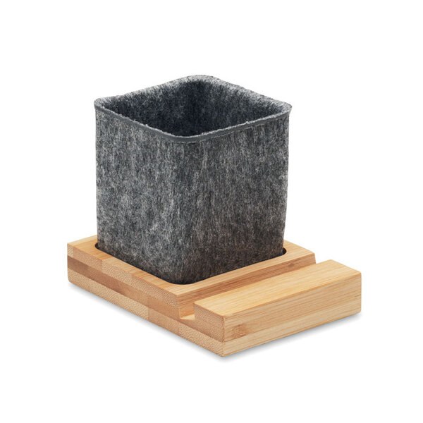 OROSTAN RPET Eco-Friendly RPET Felt Pen Holder with Phone Stand