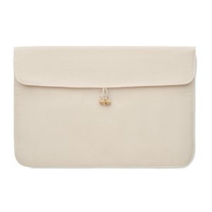 COTIN Eco-Friendly 15 Inch Cotton Laptop Pouch with Bamboo Button - GiftRetail MO2191