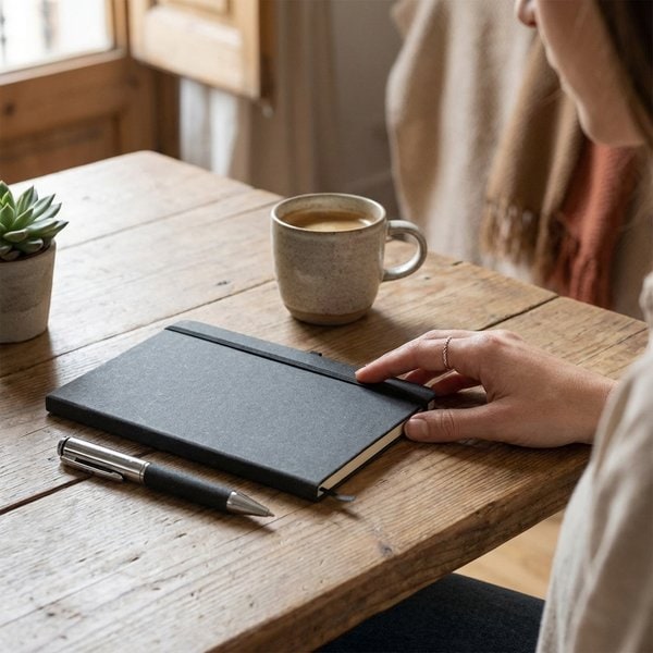 ELEGANOTE Carnet en cuir recyclé et stylo - GiftRetail MO2195