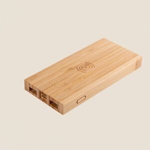Goya 50556 - Bamboe Power Bank 8000mAh met Draadloos Opladen EBONY