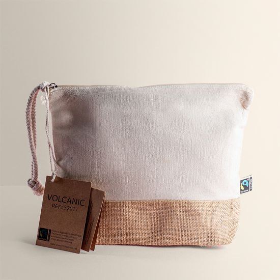 Goya 52011 - Pochette Coton Naturel Fairtrade avec Zip VOLCANIC