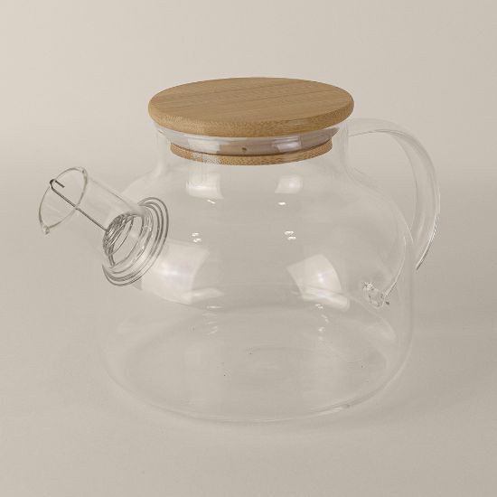 Goya 52025 - Théière en borosilicate avec couvercle bambou et filtre amovible HERBAL