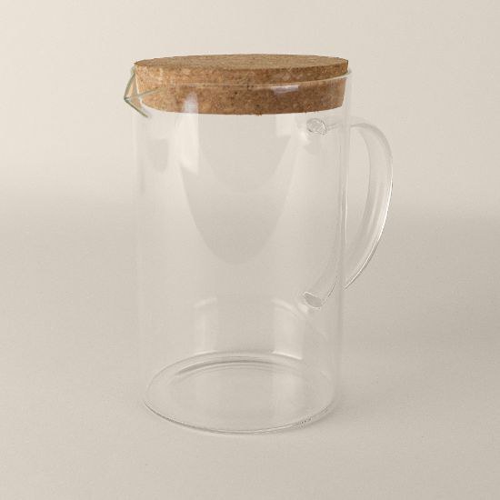 Goya 52026 - Bocal en Borosilicate 1L avec Couvercle Liège ESSENCE