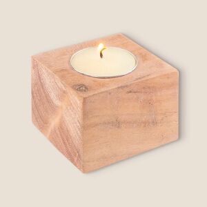 Goya 52551 - Porte-bougie en bois d'acacia + bougie 10gr SAMAY