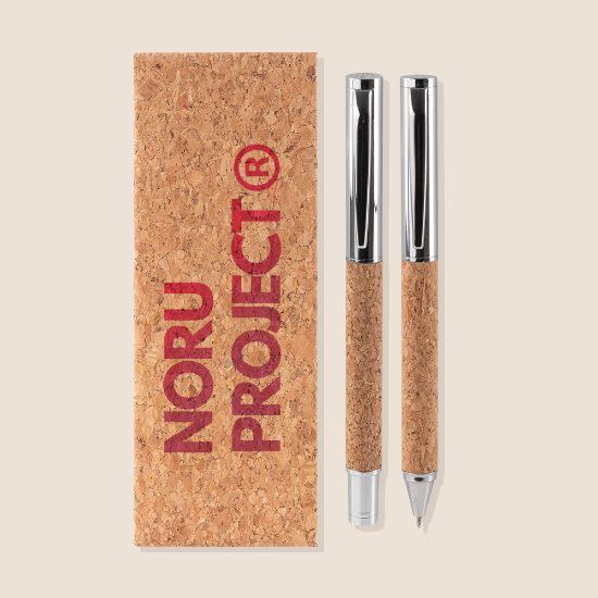 Goya 52580 - Coffret en Liège avec Stylo et Roller Métalliques KANDER