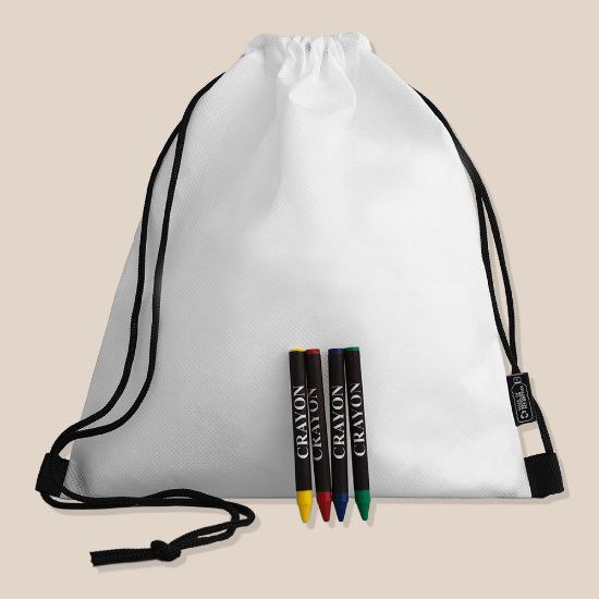 Goya 53040 - RPET Nonwoven String Backpack with Crayons STROLL