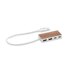 UBAH USB-hub 4 poorten 27,5 cm - GiftRetail MO2387