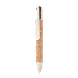 ARBOCHO 4-kleuren inkt balpen met kurk - GiftRetail MO2421