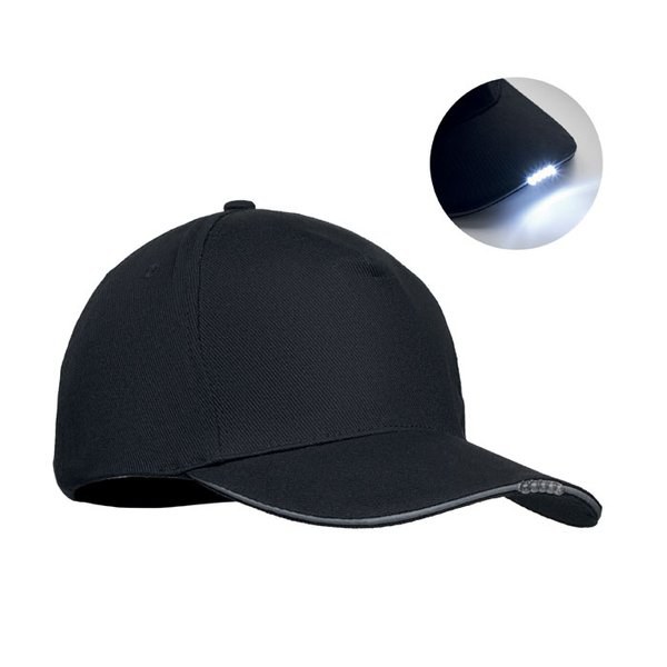 LUZCAP 5 panelen LED baseballpet katoen 2 - GiftRetail MO2439