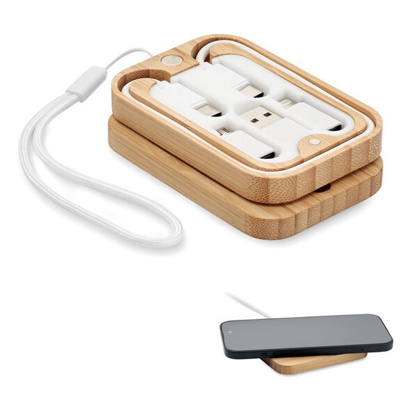 CHARGOO 15W draadloze oplader in bamboe