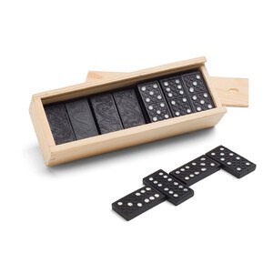 Domino spel in houten doos met deksel - Egotier 98004
