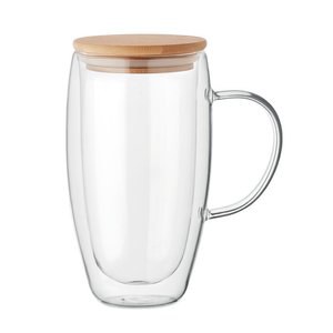 EXISTING NAME Dubbelwandige glazen mok 450ml - GiftRetail MO2673