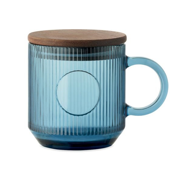VITRIO MUG Glazen mok met ribbels 300ml - GiftRetail MO2752