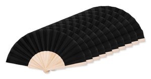 Pack of 100 GiftRetail MO9532 - FANNY WOOD Elegant Wooden Hand Fan with Polyester Fabric