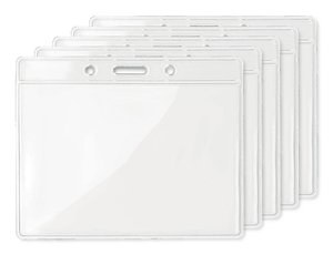 Pack de 50 GiftRetail MO8599 - BADGY Porte-Badge Transparent 10x8 cm Pratique